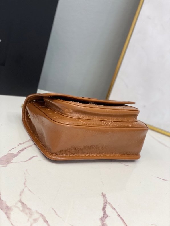 YSL专柜款女包 聖羅蘭經典款Niki油蠟抓皺牛皮包包 YSL肩背斜挎包 533037  jjh1089